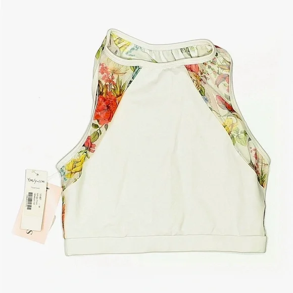 Floral Print Women's swim high neck top - Picture 2 of 4